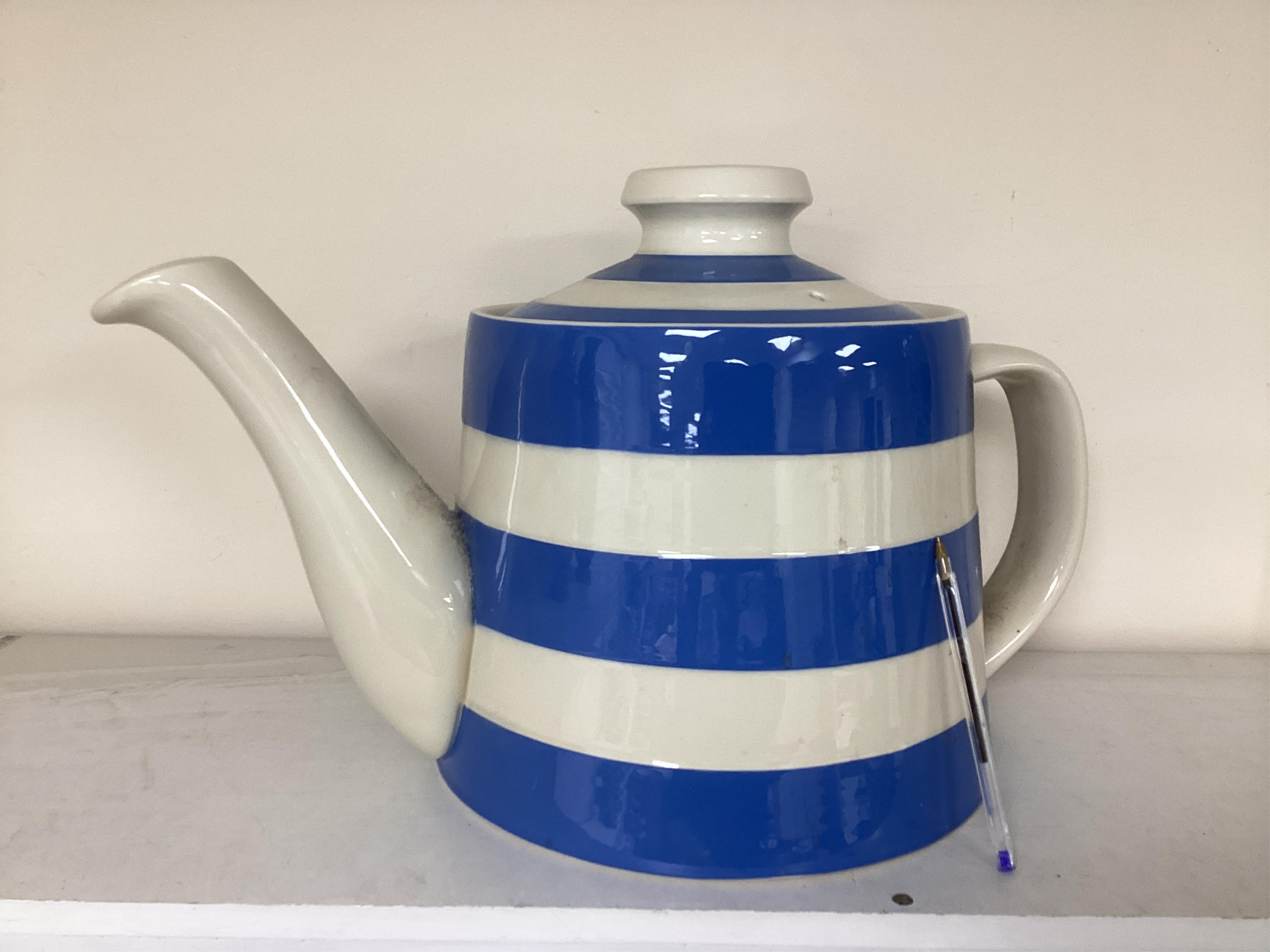 T.G.Green Cornish Kitchenware, a modern giant teapot and cover, height 30cm. Condition - good